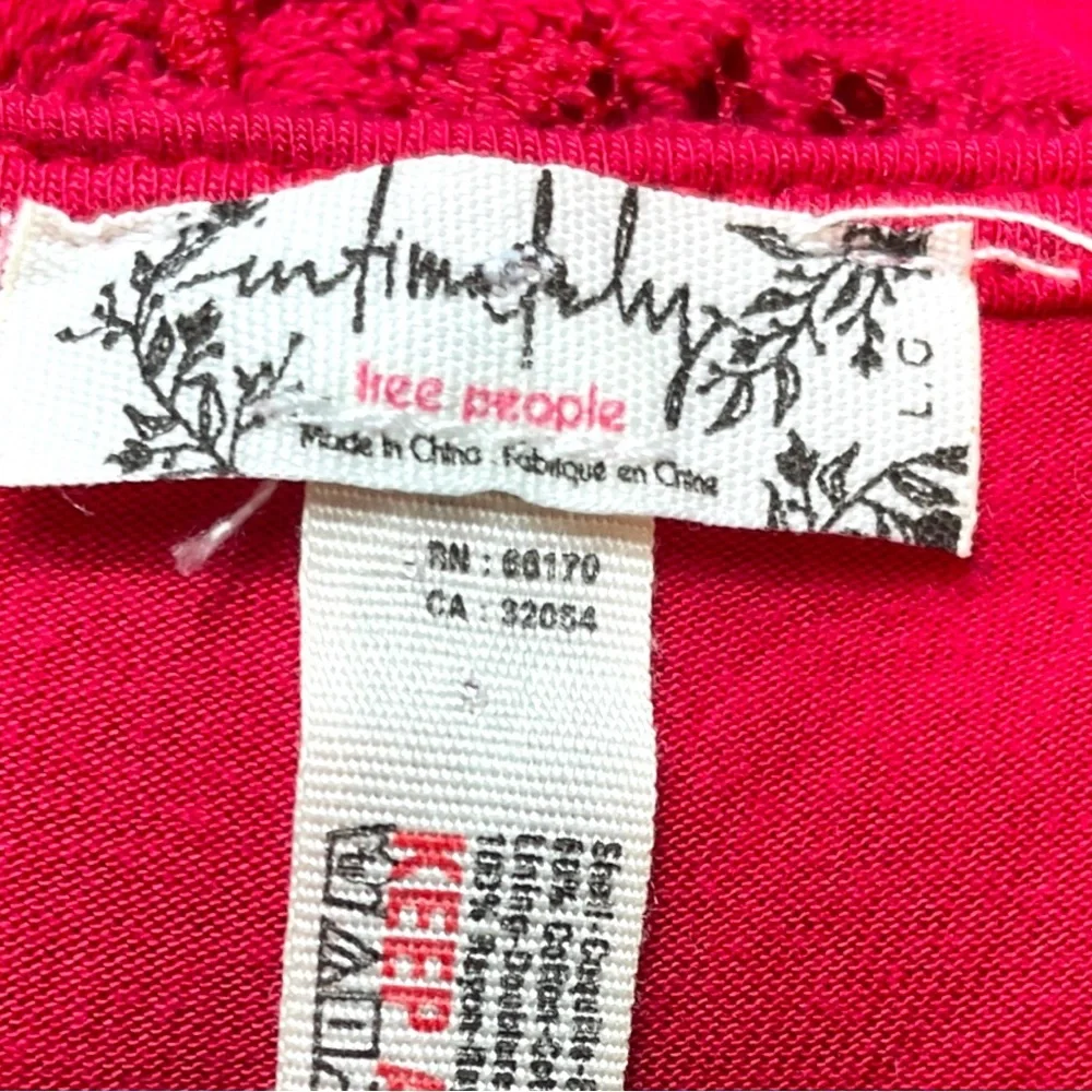 Free People Daydream Lace Mini Dress Red L Large Open Back Date Night Boho